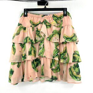 The Webster Miami at Target Pink Floral Mini Skirt Women's Large